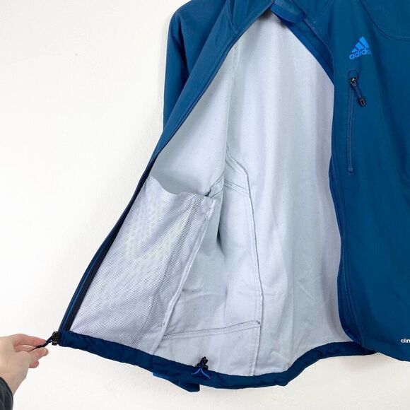 Adidas Men’s Teal Blue Climaproof Outdoor Weather Resistant Zip Up Jacket Size S - Picture 3 of 8